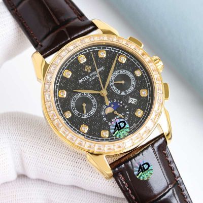 Patek Philippe Year Month Complications 9100 Movement Hour /Week/Star Chart /Month 42mm Watch